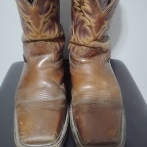 Justin WK4682 Stampede Leather Square Toe Western Cowboy Work Boots Mens 11 EE
